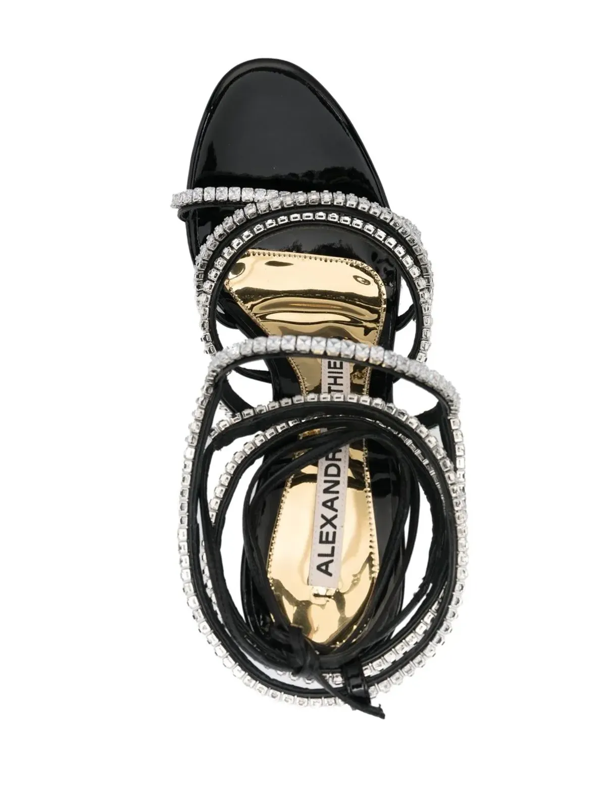 Alexandre Vauthier クリスタル装飾ストラップサンダル - ブラック - 画像4