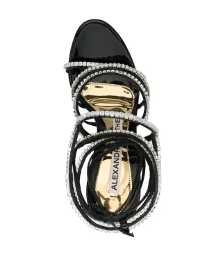 Alexandre Vauthier クリスタル装飾ストラップサンダル - ブラック - サムネイル4