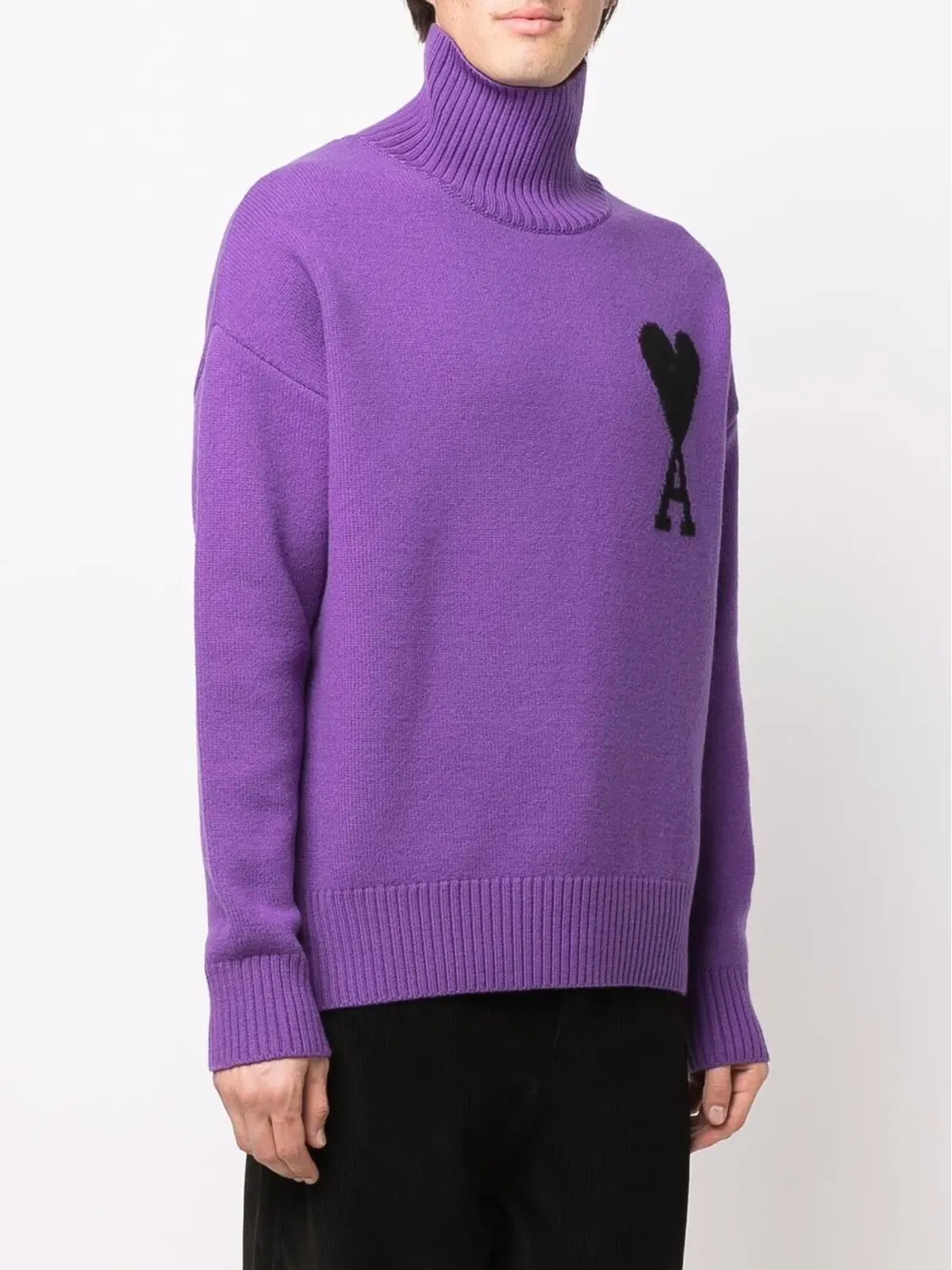 AMI Paris Ami de Coeur ロールネックセーター - 画像4