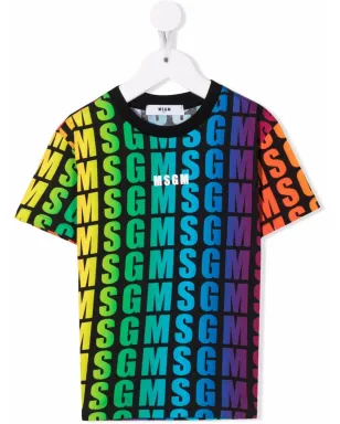 MSGM Kids 全体ロゴプリントTシャツ - サムネイル1