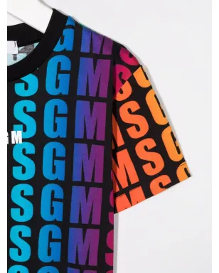 MSGM Kids 全体ロゴプリントTシャツ - サムネイル3