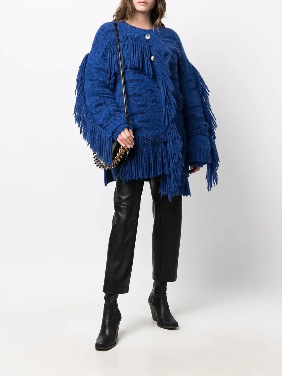 Stella McCartney oversized fringed jumper - Blue - 画像2