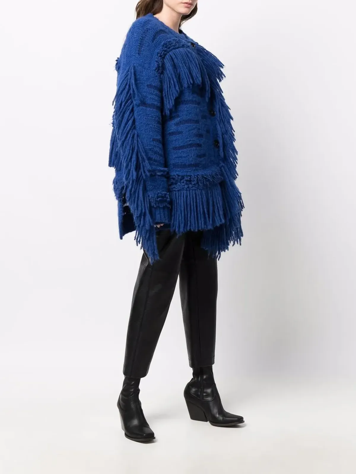 Stella McCartney oversized fringed jumper - Blue - 画像3