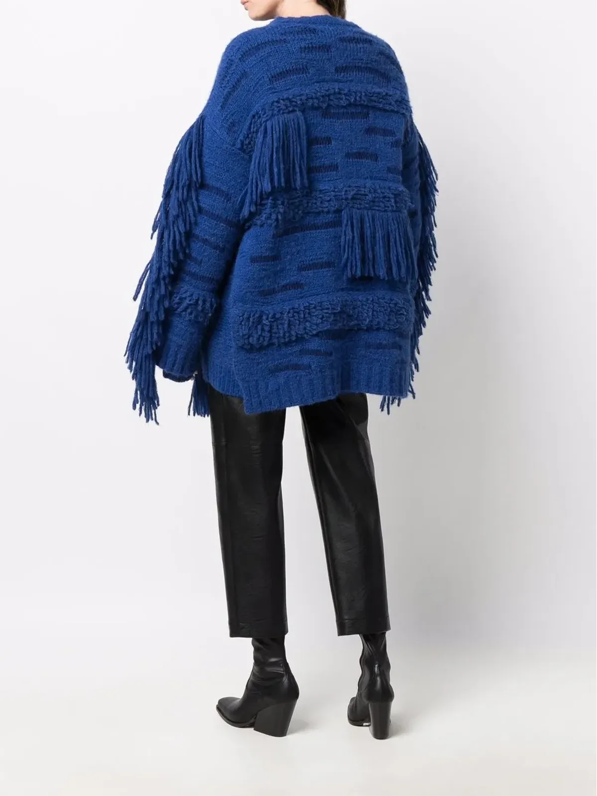 Stella McCartney oversized fringed jumper - Blue - 画像4
