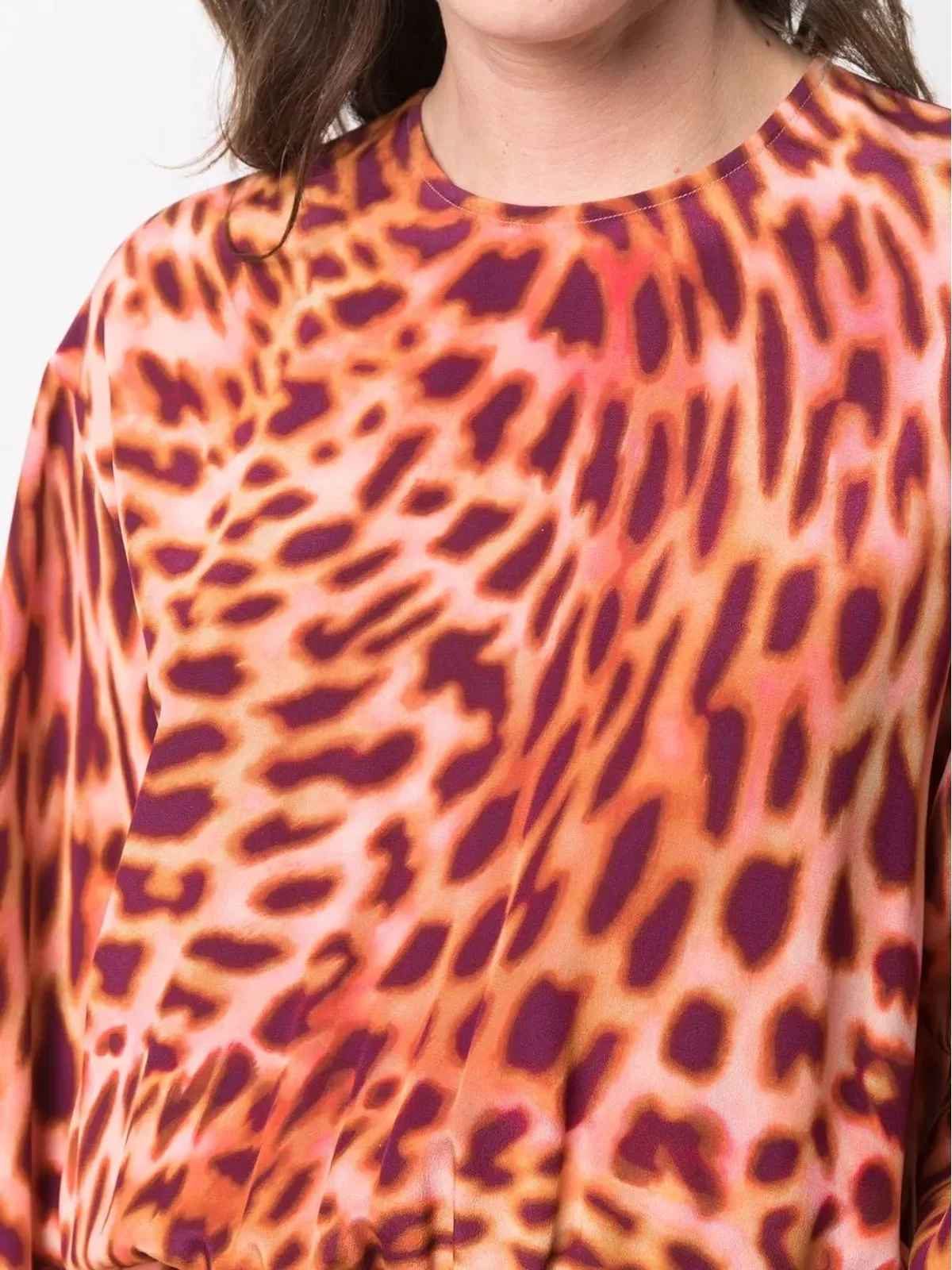 Stella McCartney チーター柄ノットミニドレス（ピンク） - 画像5