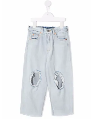 MM6 Maison Margiela Kids リップドディテールジーンズ ブルー - サムネイル1