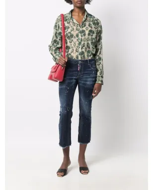 DSQUARED2 クロップドフレアジーンズ ブルー - サムネイル2