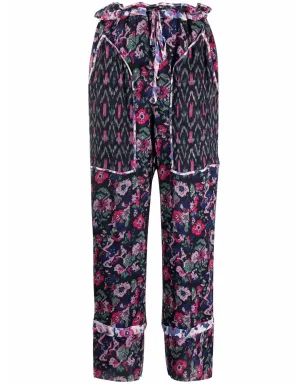 MARANT ÉTOILE ミックスプリント・ストレートレッグ・アンクルパンツ - サムネイル1