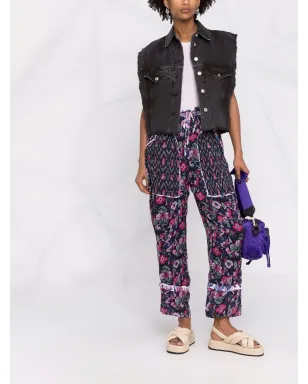 MARANT ÉTOILE ミックスプリント・ストレートレッグ・アンクルパンツ - サムネイル2