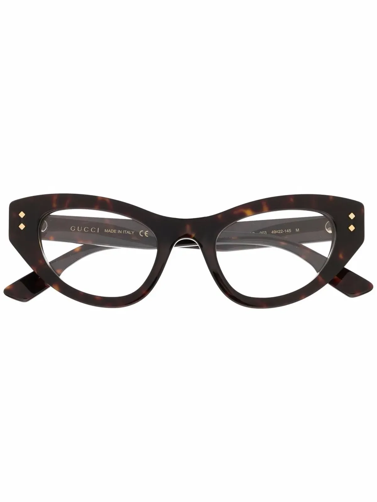 Gucci Eyewear キャットアイフレーム眼鏡（ブラウン） - 画像1