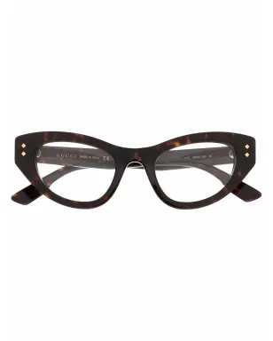 Gucci Eyewear キャットアイフレーム眼鏡（ブラウン） - サムネイル1
