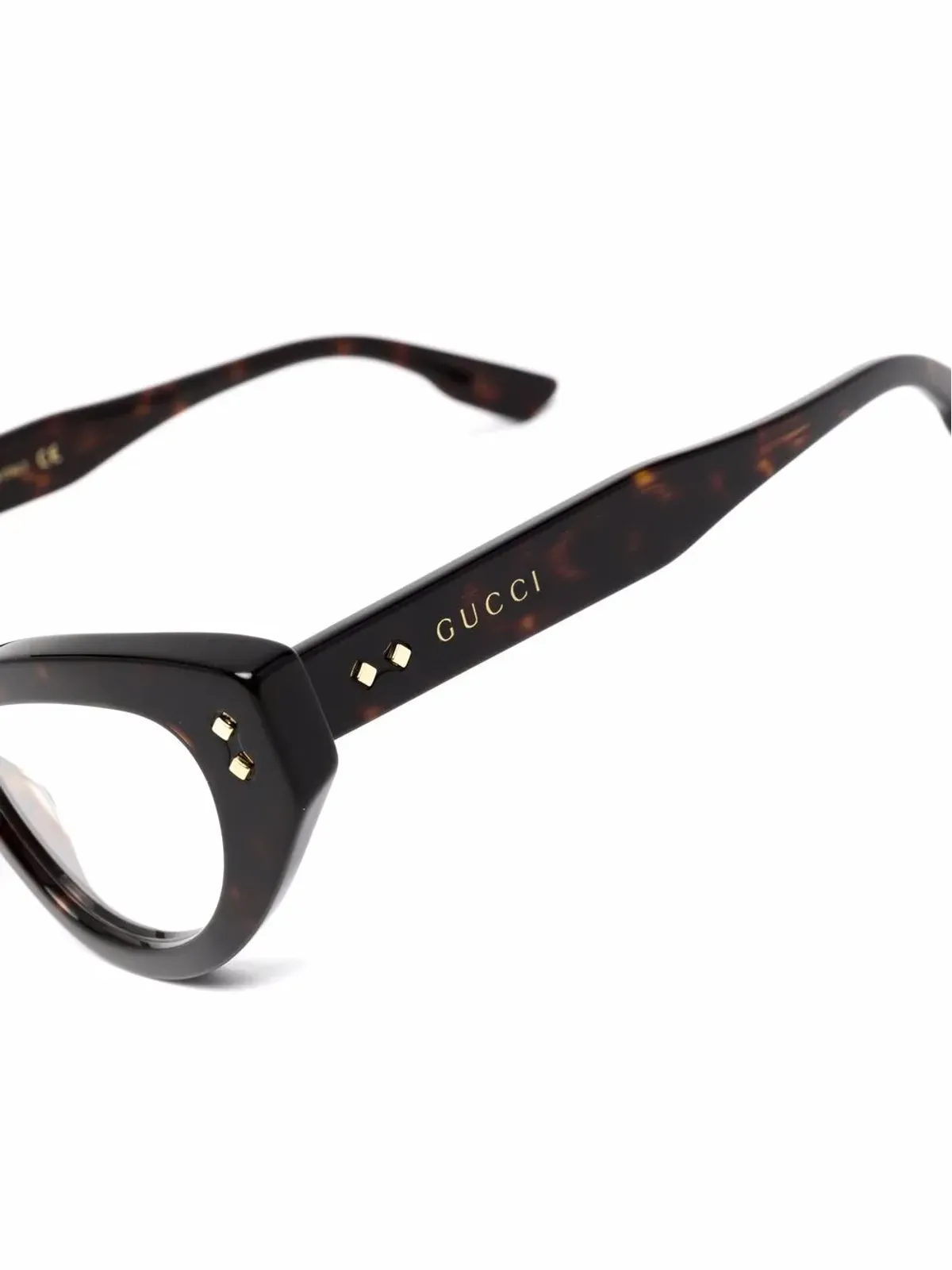 Gucci Eyewear キャットアイフレーム眼鏡（ブラウン） - 画像3