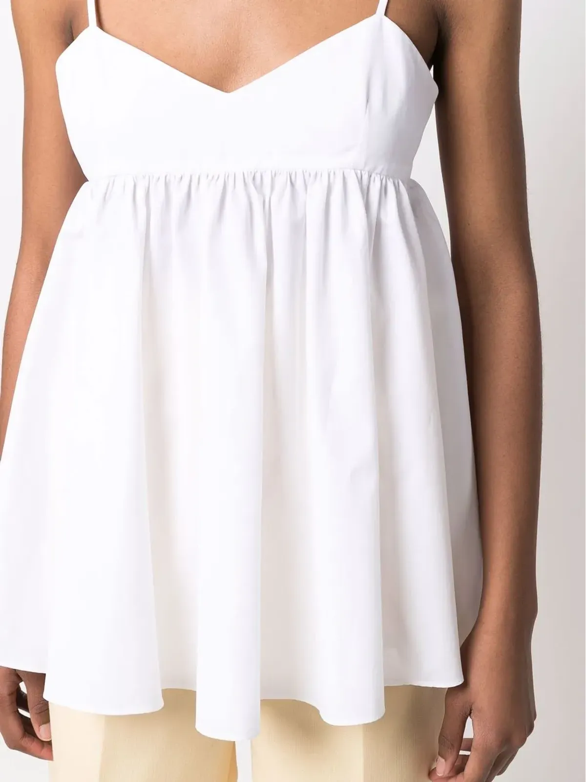 ASPESI スパゲッティストラップ ペプラムトップ - White - 画像5