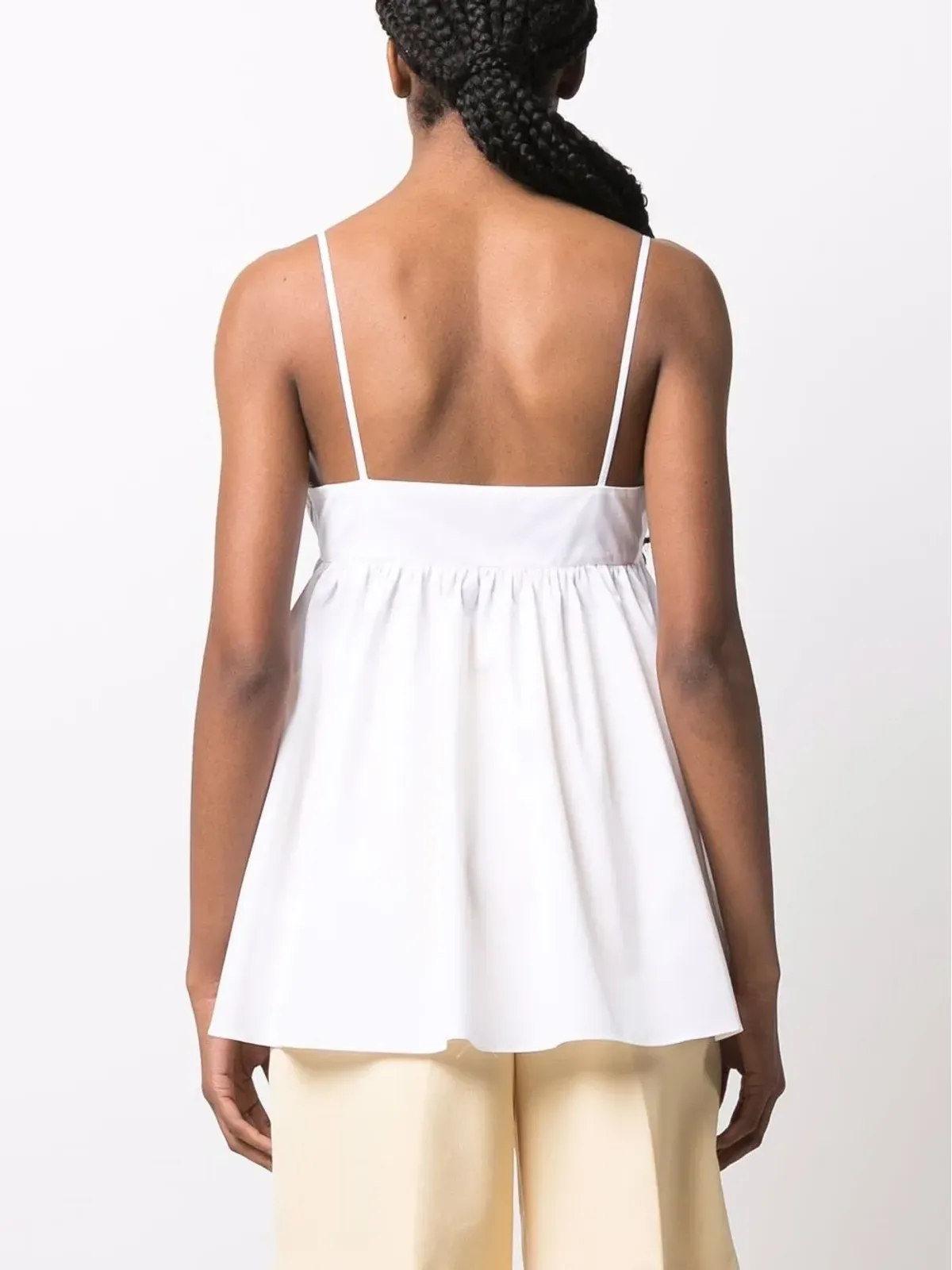 ASPESI スパゲッティストラップ ペプラムトップ - White - 画像4
