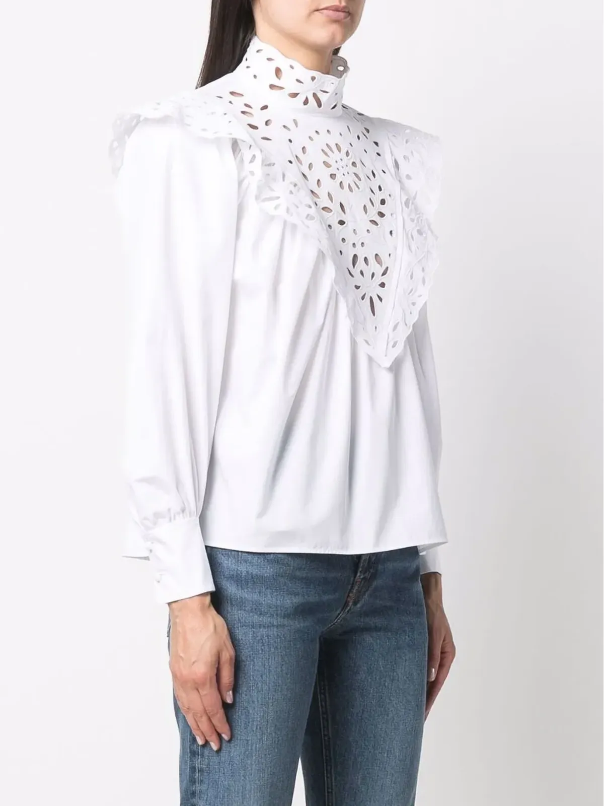 Chloé 高ネック ブロデリエ・アングレーズ ブラウス - 画像3