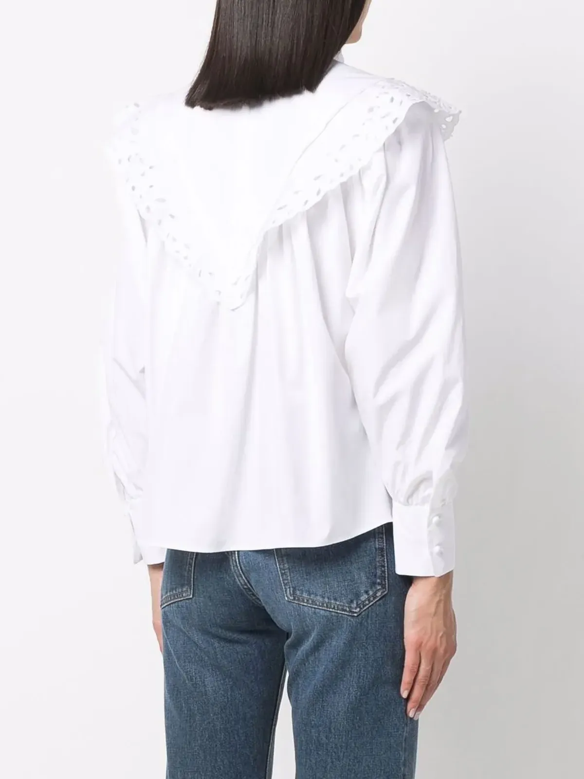 Chloé 高ネック ブロデリエ・アングレーズ ブラウス - 画像4