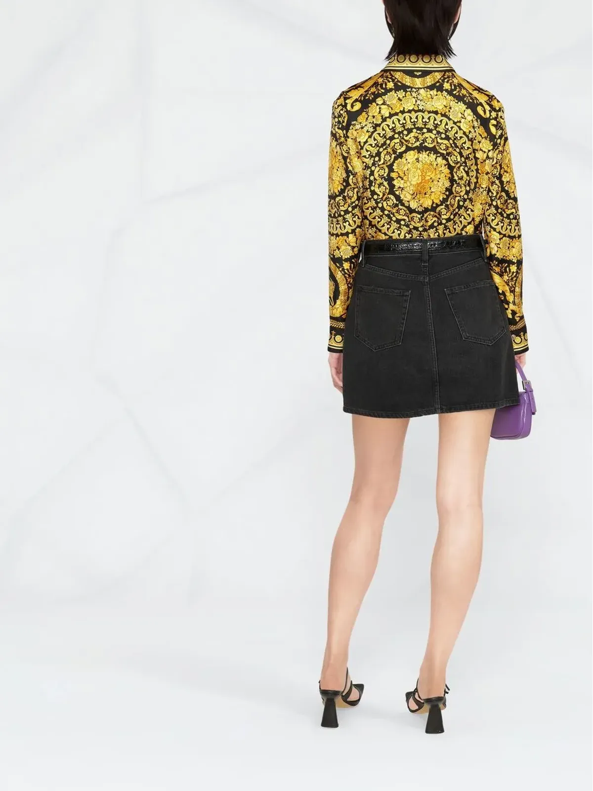 Versace バロッコ シルクシャツ - 画像4