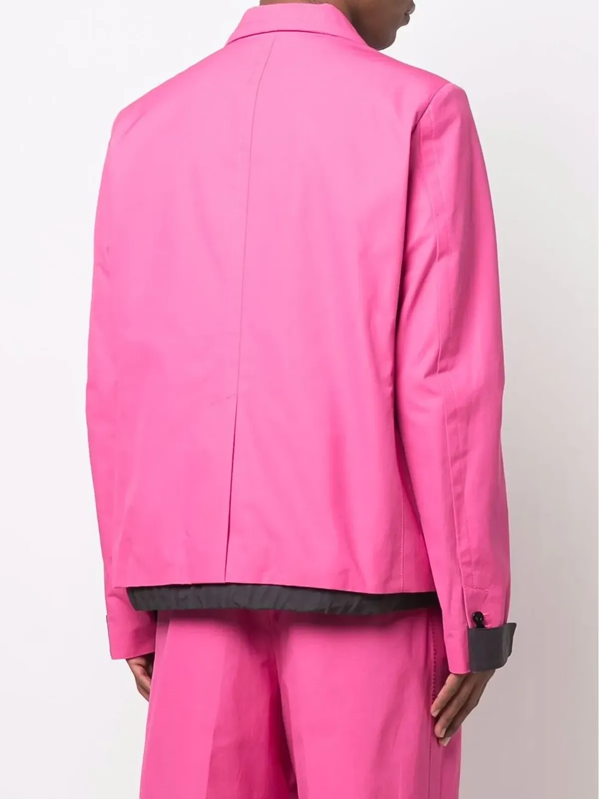 sacai レイヤード シングルブレストブレザー - ピンク - 画像4