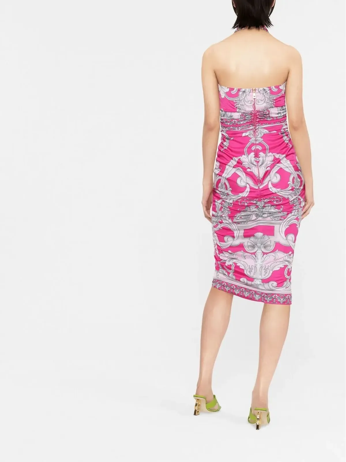 Versace バロッコ柄プリント カットアウト ミディドレス - 画像4