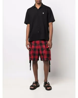 sacai チェック柄ベルト付きカーゴショーツ - サムネイル2