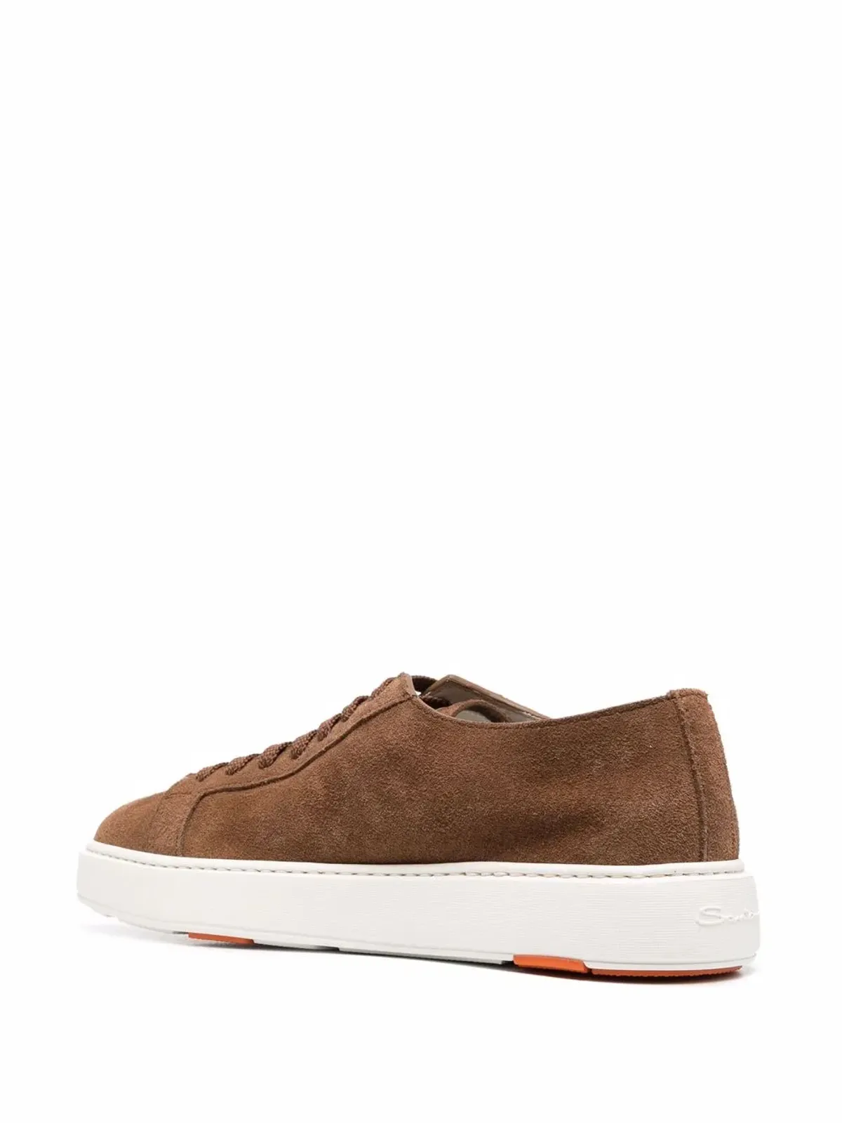 Santoni エンボスロゴ ローカットスニーカー ブラウン - 画像3