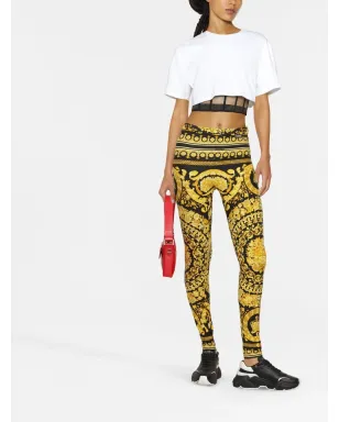 Versace バロッコプリント レギンス - イエロー - サムネイル2