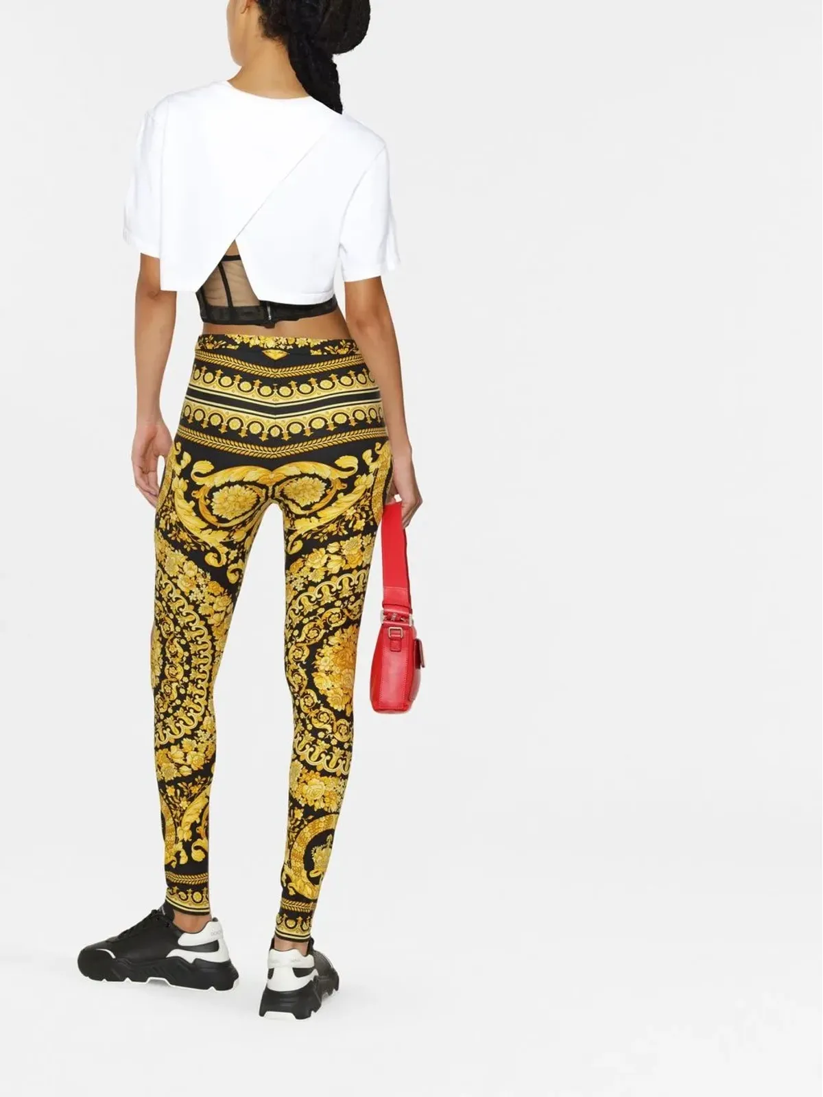 Versace バロッコプリント レギンス - イエロー - 画像3