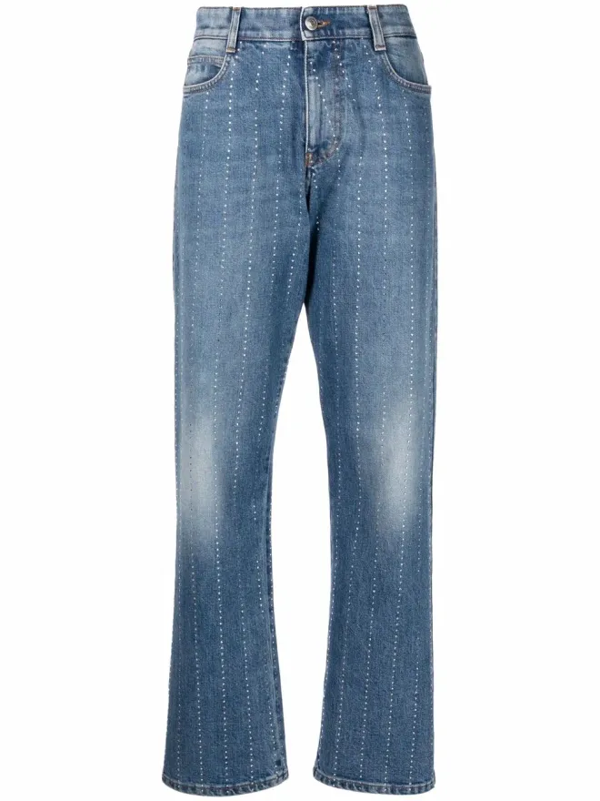 Stella McCartney Stella McCartney ラインストーン装飾のストレートジーンズの商品画像