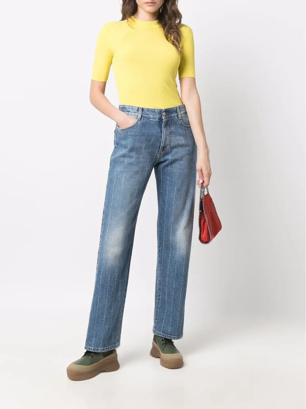 Stella McCartney ラインストーン装飾のストレートジーンズ - 画像2
