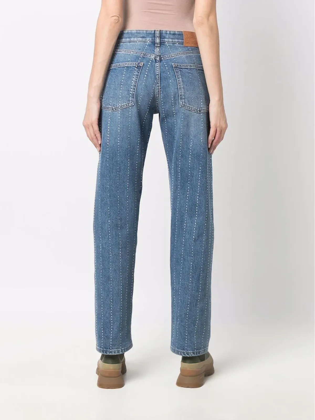 Stella McCartney ラインストーン装飾のストレートジーンズ - 画像4