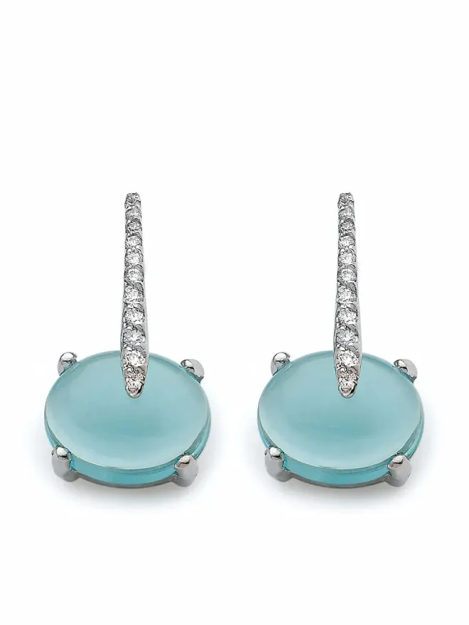 MAVIADA MAVIADA サルディニア ショート 18kt ホワイトゴールド ダイヤモンドとトパーズのドロップピアス - ブルーの商品画像