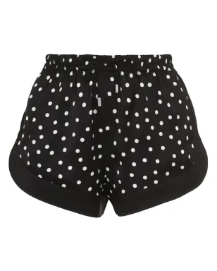 Saint Laurent ハイウエスト ポルカドット シルクショーツ - ブラック - サムネイル1
