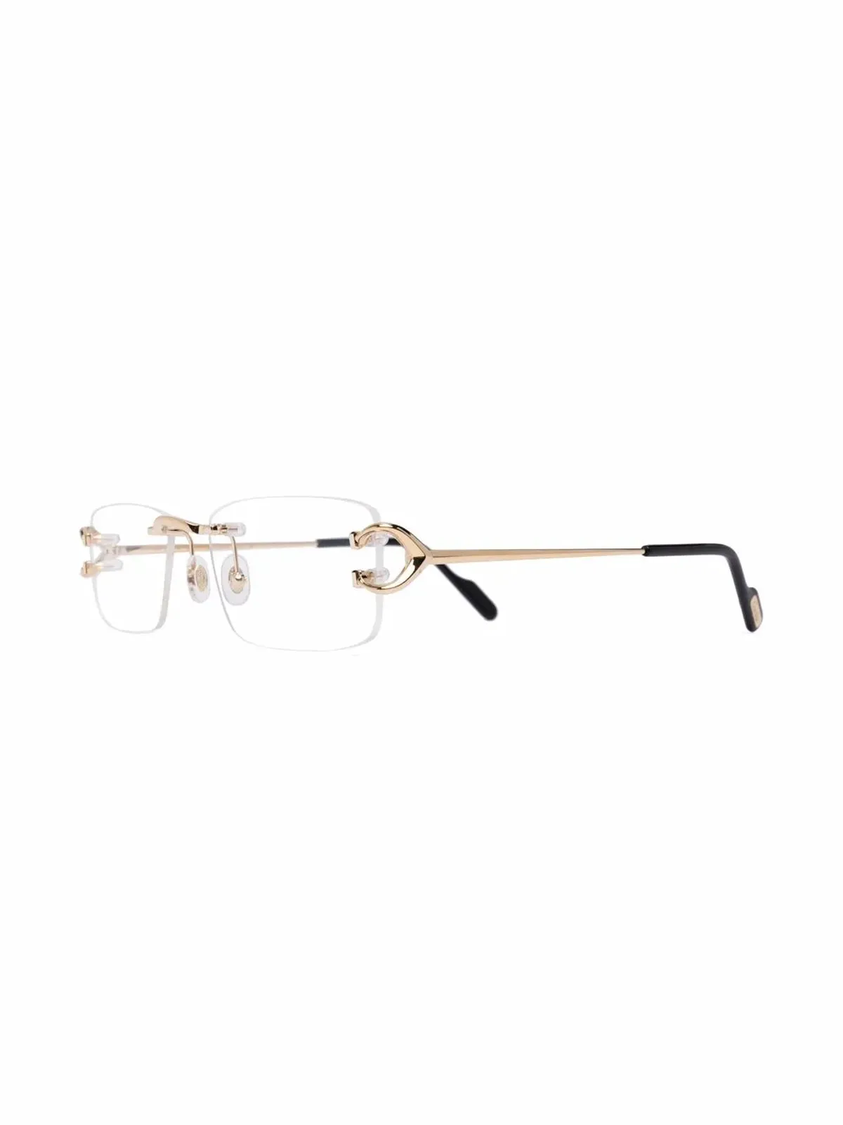 Cartier Eyewear スクエアフレーム眼鏡 - ゴールド - 画像2