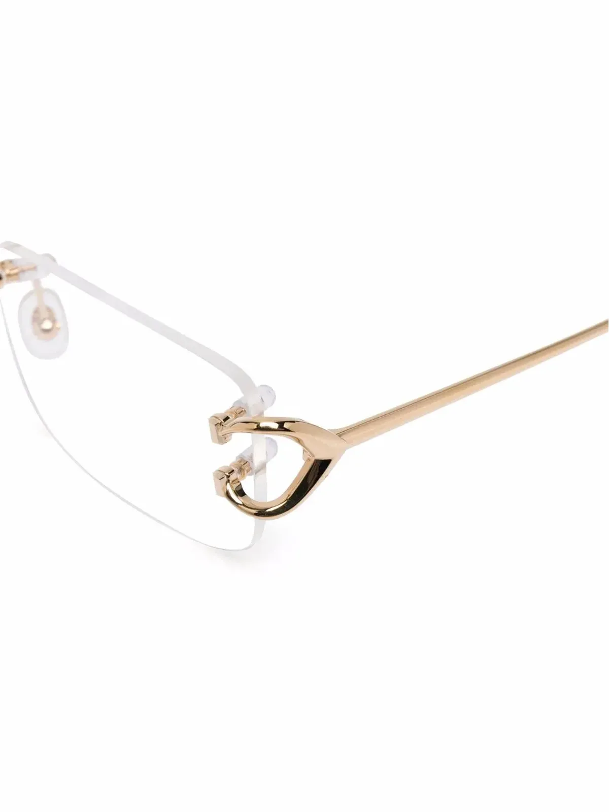 Cartier Eyewear スクエアフレーム眼鏡 - ゴールド - 画像3