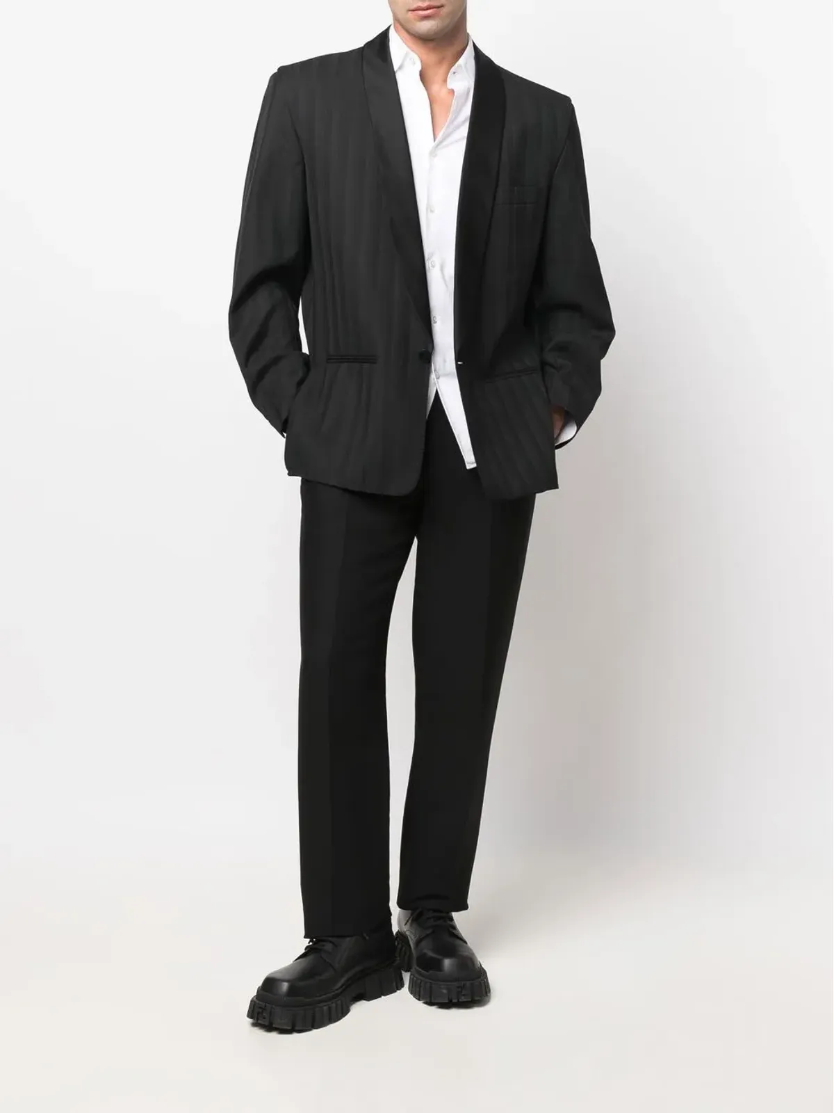 Pierre Cardin Pre-Owned 1980年代風 トーンストライプ ディナージャケット - 画像2