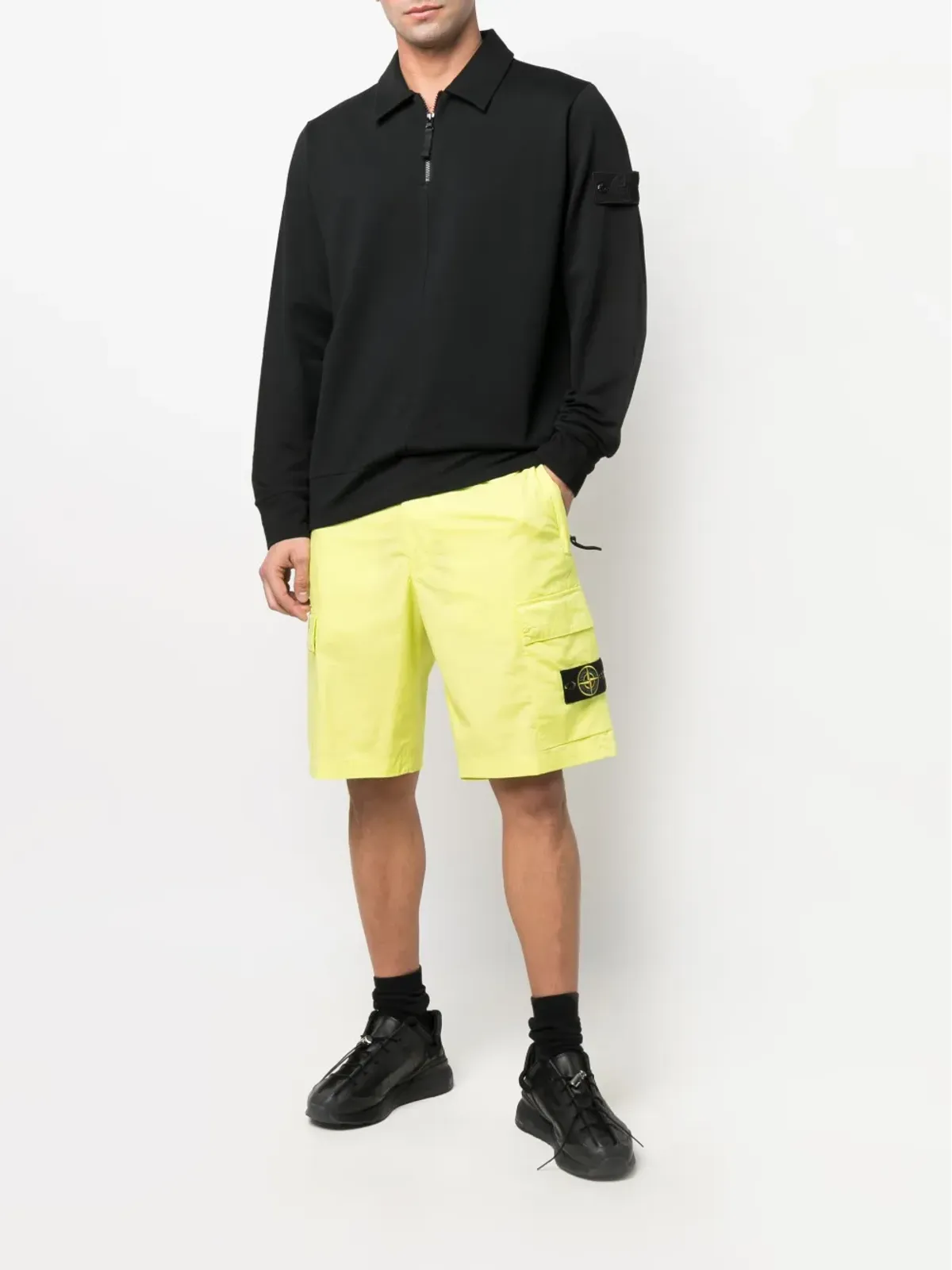 Stone Island Compassロゴパッチ カーゴショーツ グリーン - 画像2
