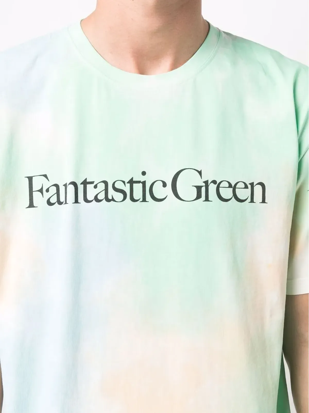 MSGM ファンタスティック グリーン タイダイ Tシャツ - 画像5
