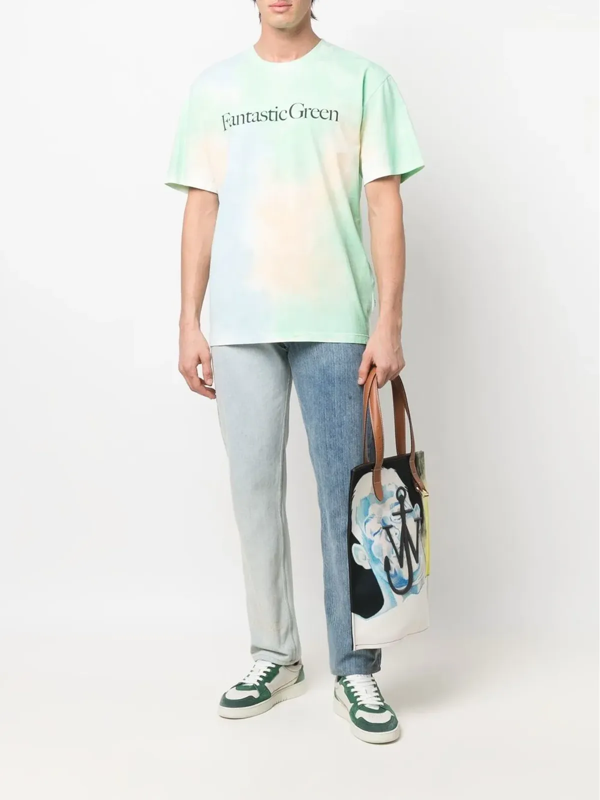 MSGM ファンタスティック グリーン タイダイ Tシャツ - 画像2