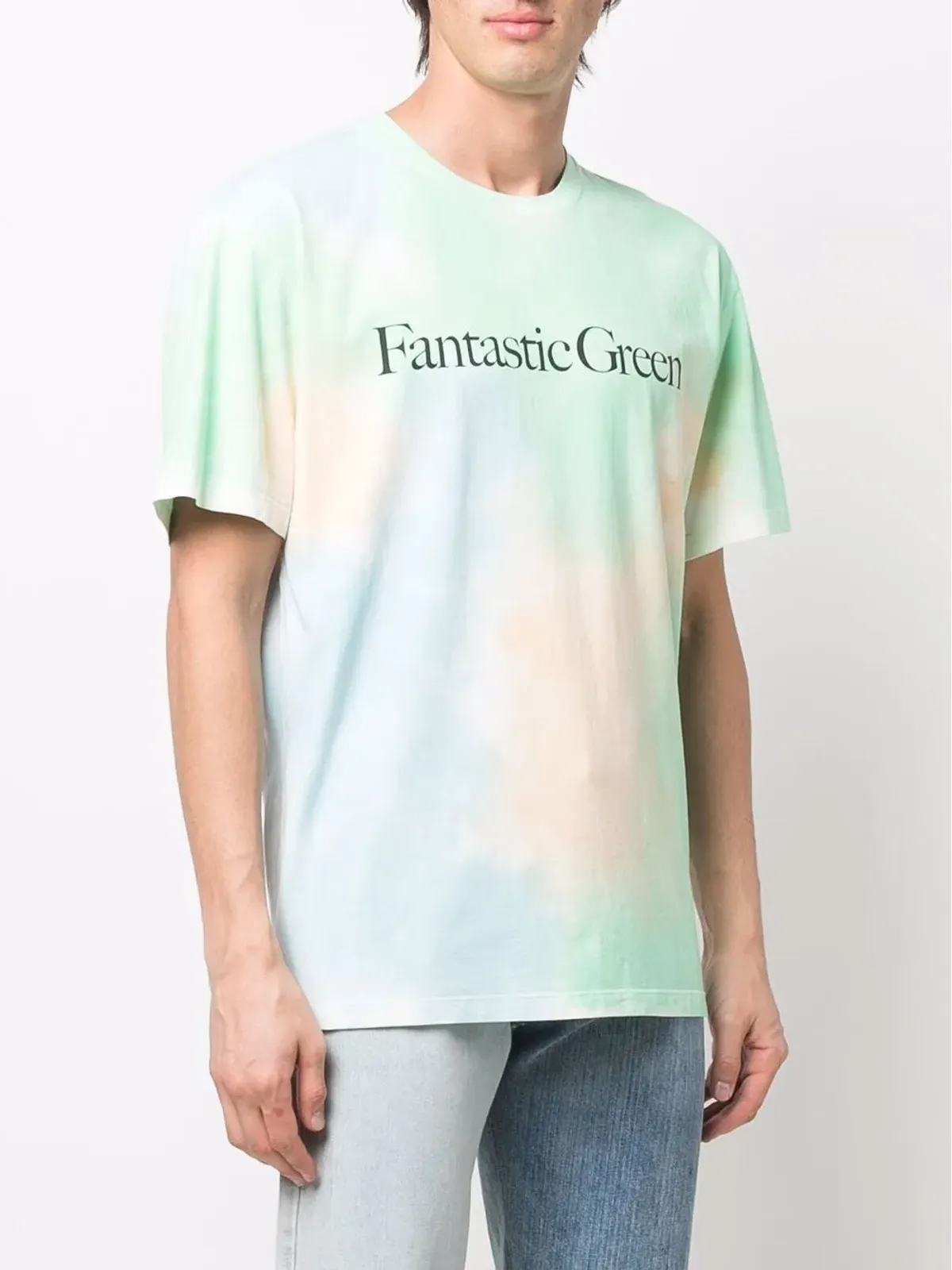 MSGM ファンタスティック グリーン タイダイ Tシャツ - 画像3