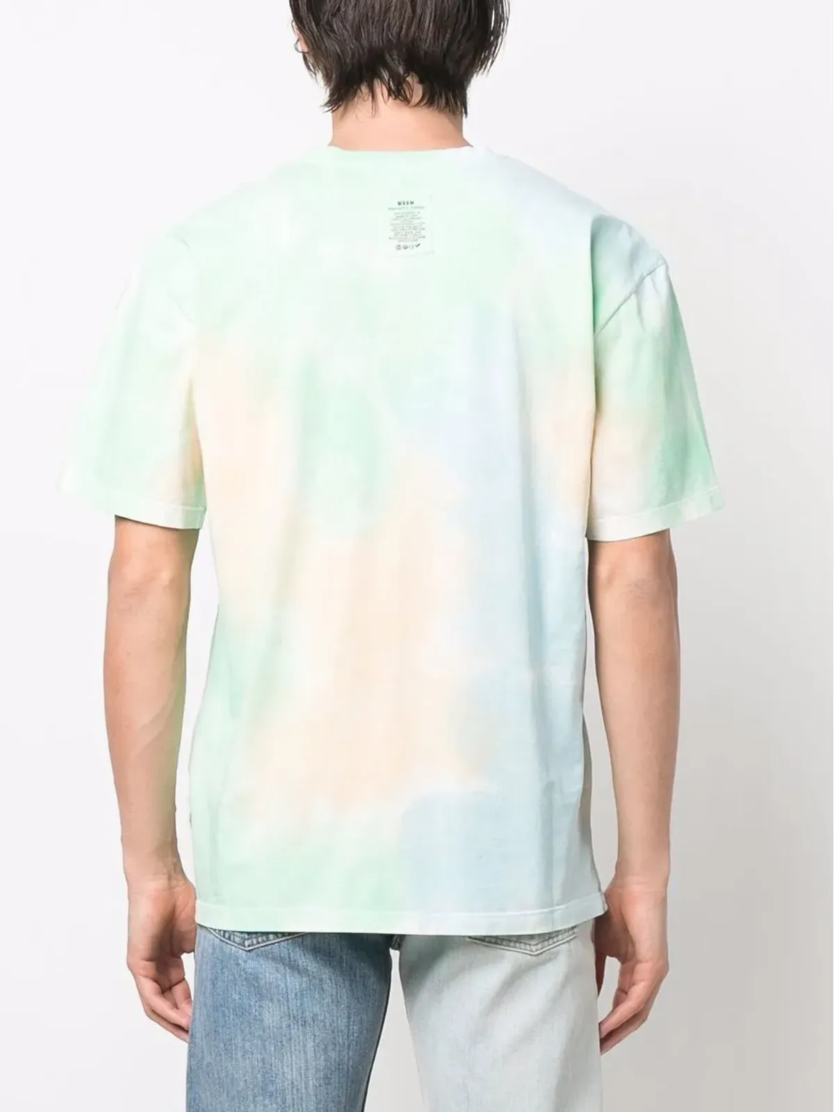 MSGM ファンタスティック グリーン タイダイ Tシャツ - 画像4