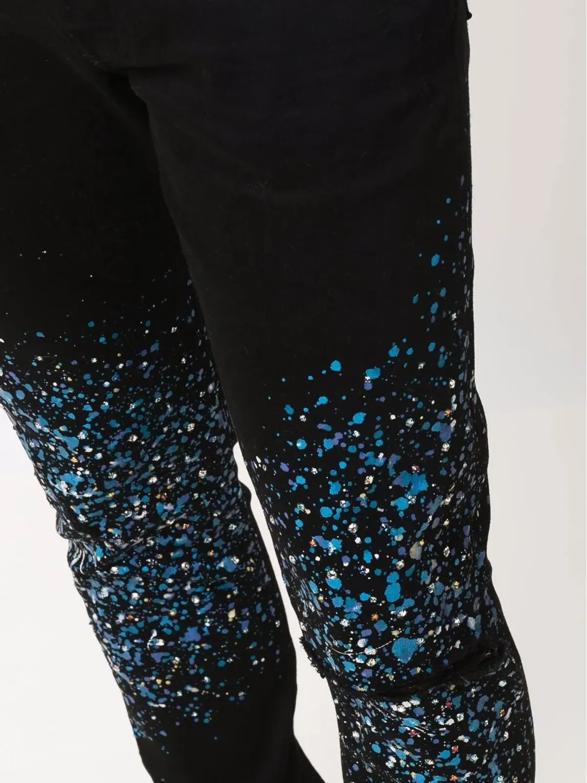 AMIRI クリスタルペインター スキニージーンズ ブラック - 画像5