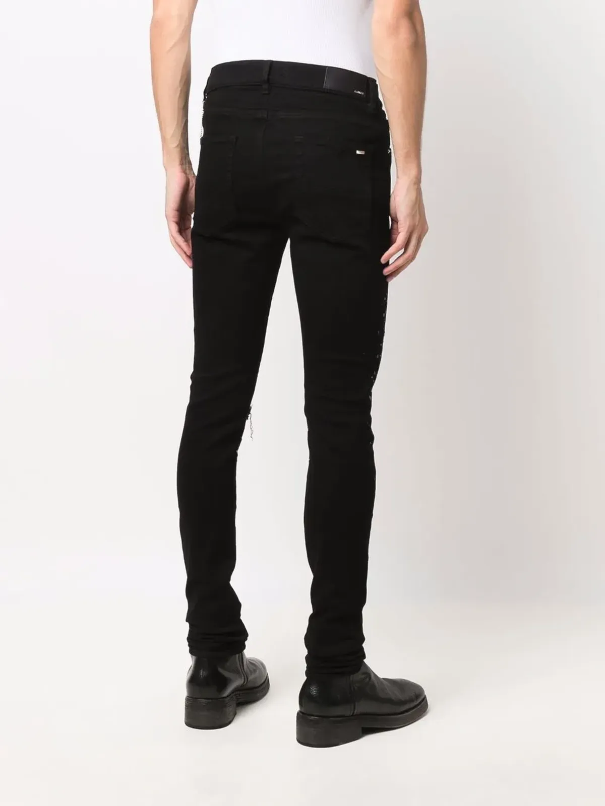 AMIRI クリスタルペインター スキニージーンズ ブラック - 画像4