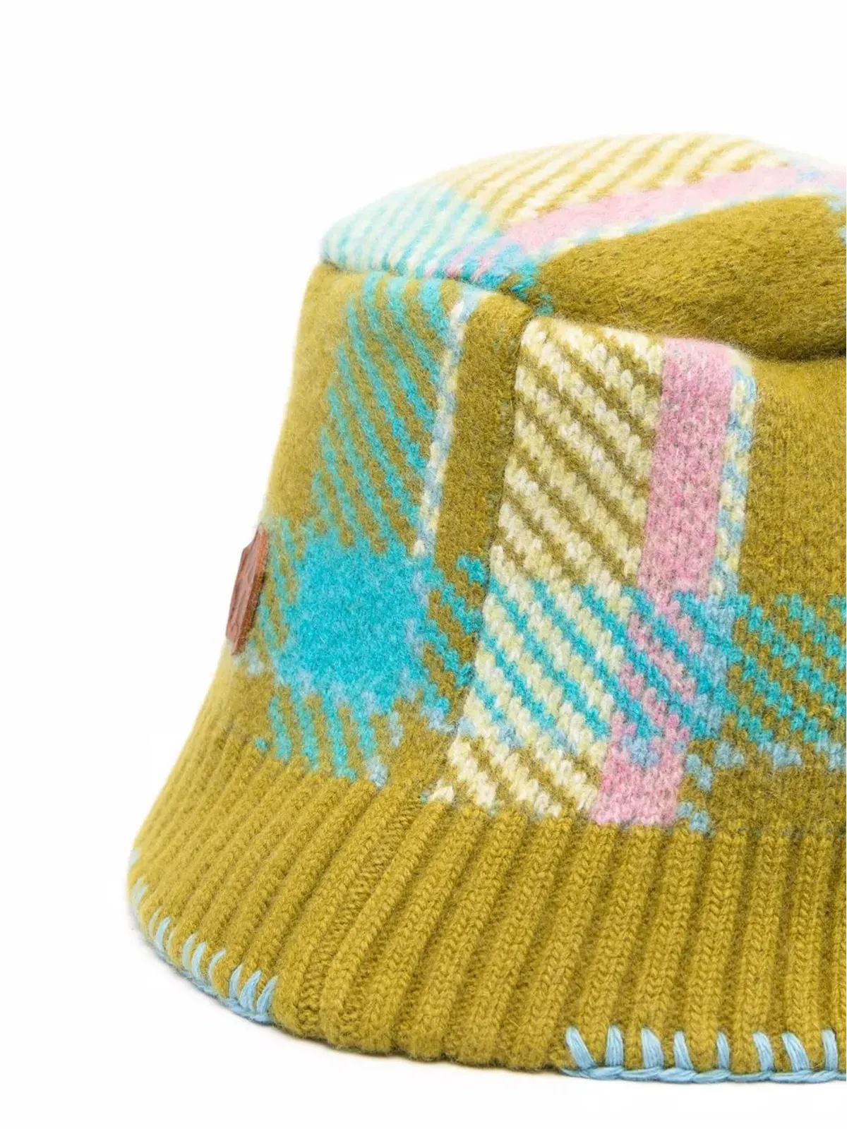 Ader Error チェック柄ニット ウール混バケットハット - 画像2