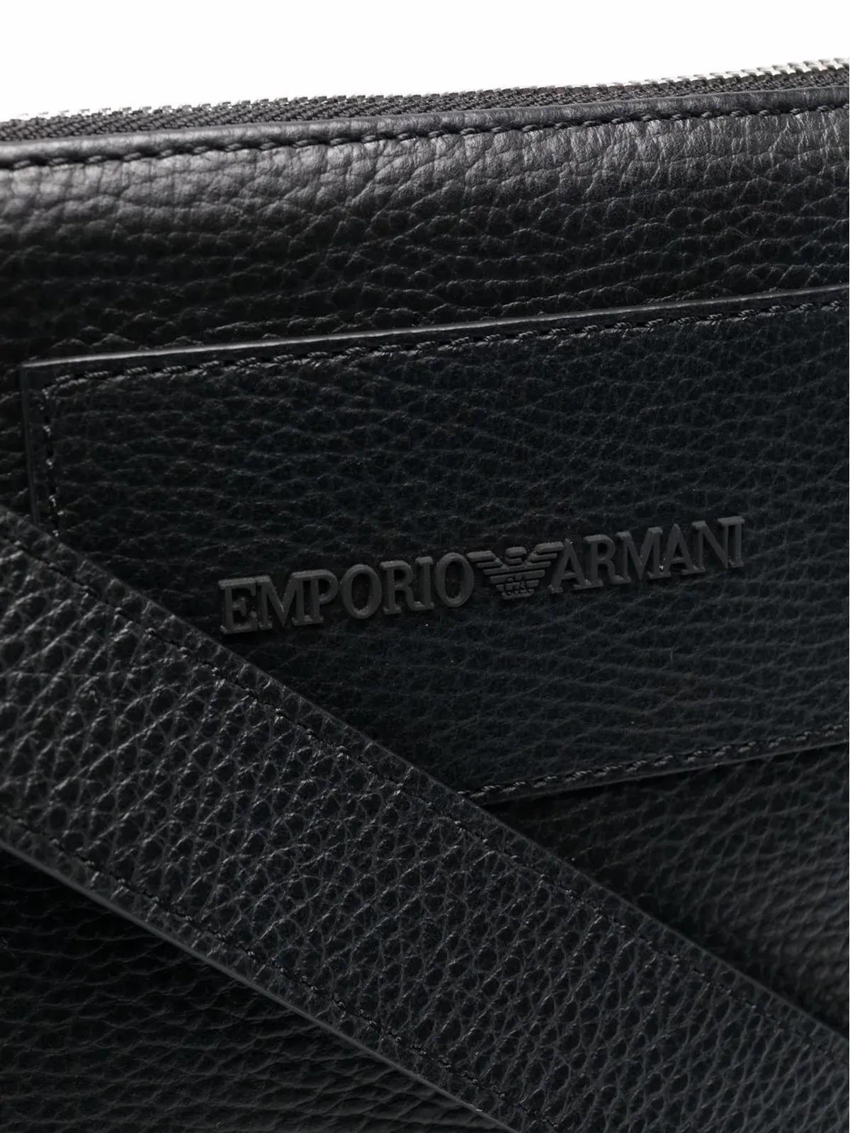 Emporio Armani ロゴエンボス メッセンジャーバッグ - 画像4
