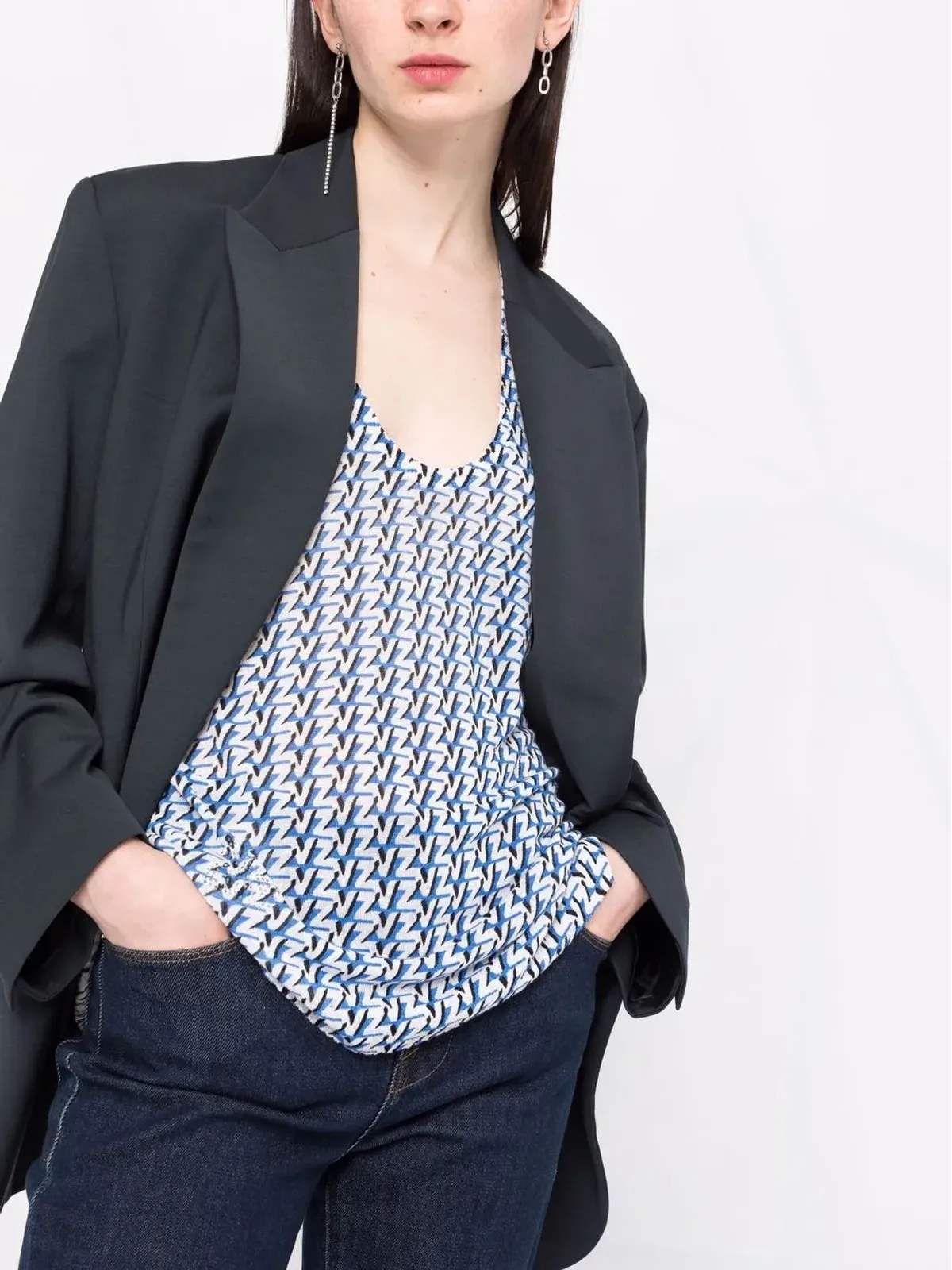 Zadig&Voltaire Leeモノグラムプリント タンクトップ - ブルー - 画像3