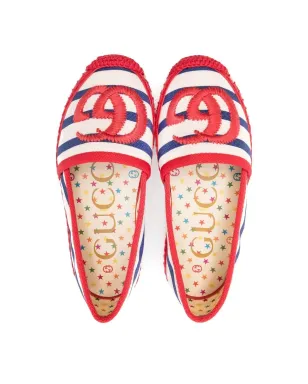 Gucci Kids ロゴストライプエスパドリーユ ブルー - サムネイル3