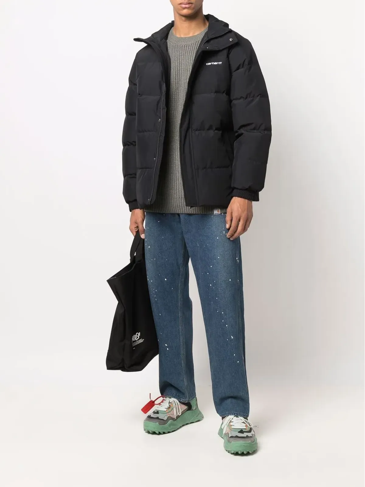 Carhartt WIP ロゴプリント フェザー ダウン パデッドジャケット - 画像2