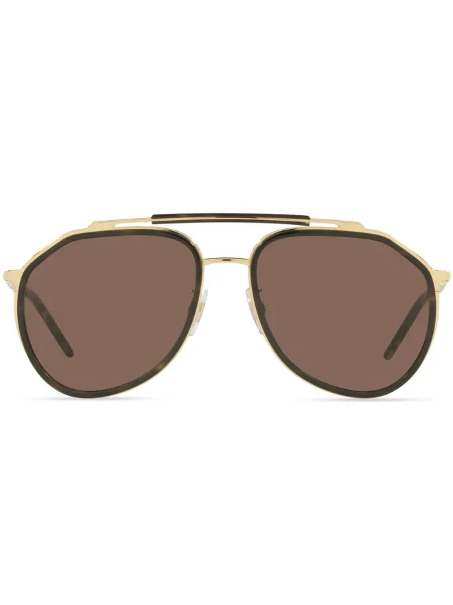 Dolce & Gabbana Eyewear Dolce & Gabbana Eyewear DG2277 パイロットフレーム サングラス - ゴールドの商品画像
