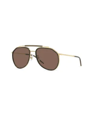 Dolce & Gabbana Eyewear DG2277 パイロットフレーム サングラス - ゴールド - サムネイル2