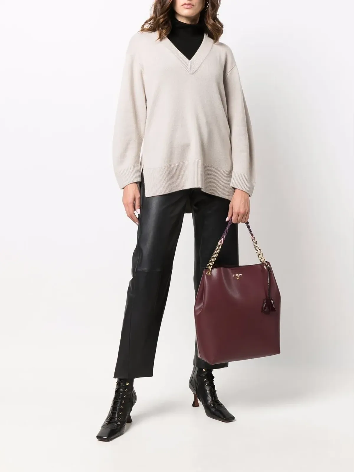 Emporio Armani Vネック カシミヤ セーター - 画像2